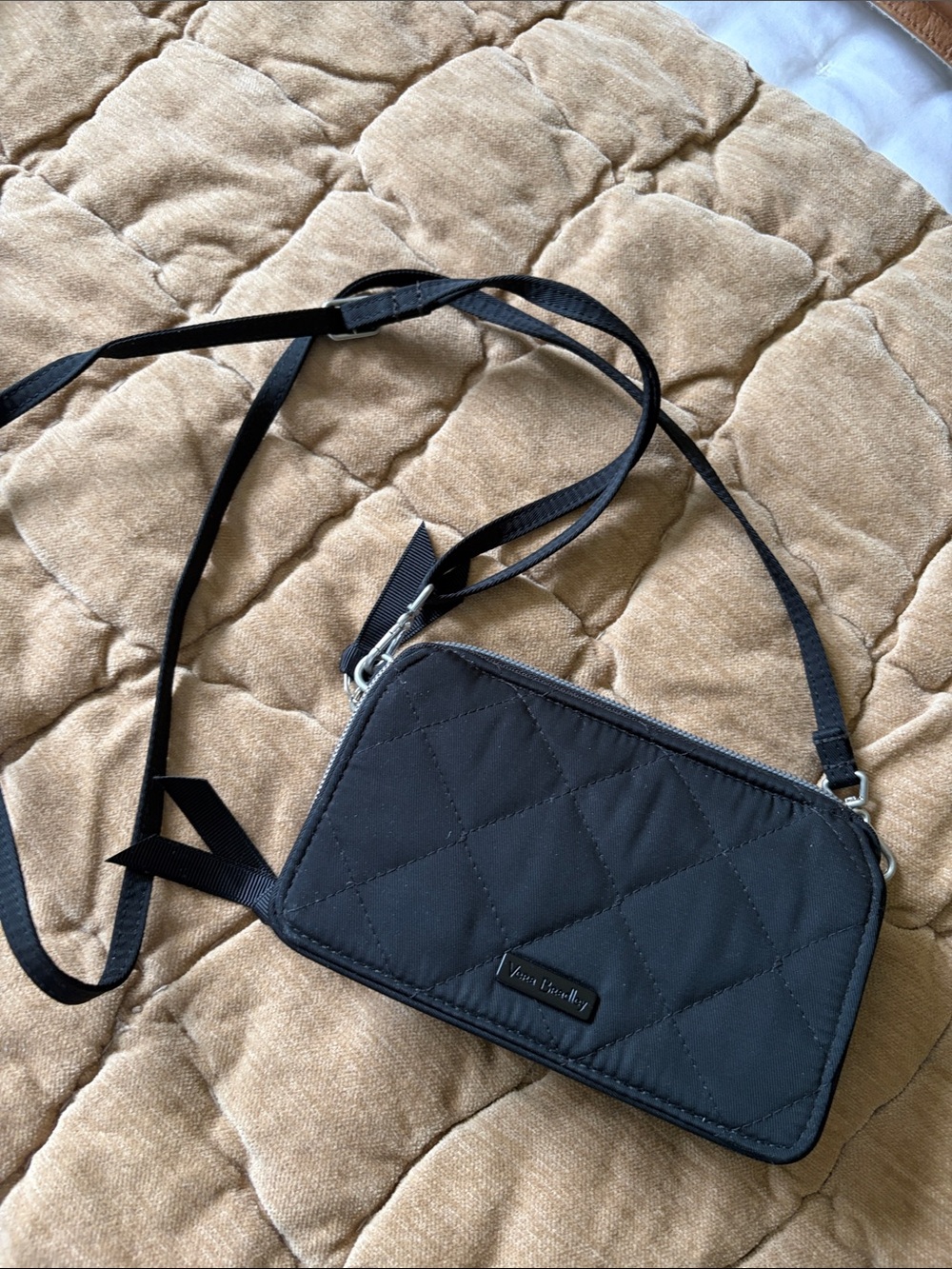 Vera Bradley Black Quilted Crossbody Wallet Bag